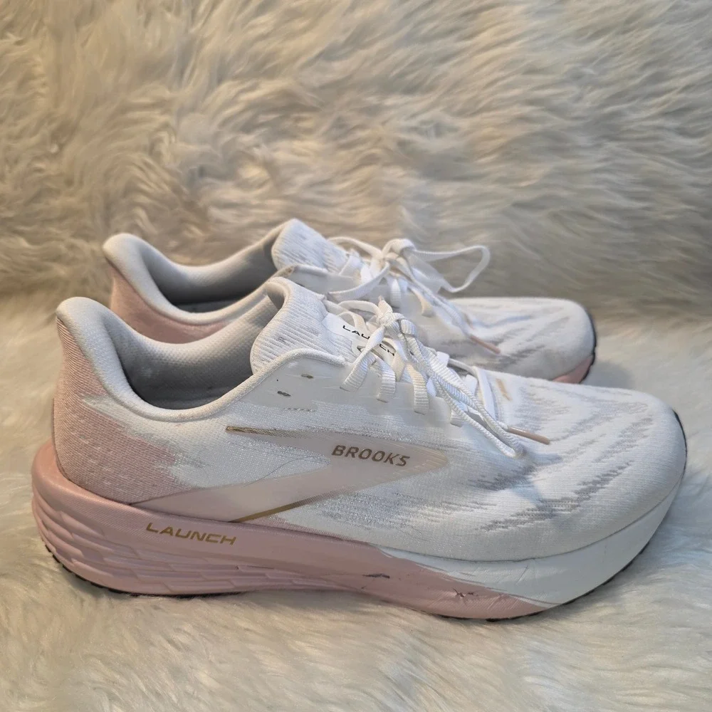 Brooks Launch 11 Running Shoes - Women's 11.5 B - White Gold Pink